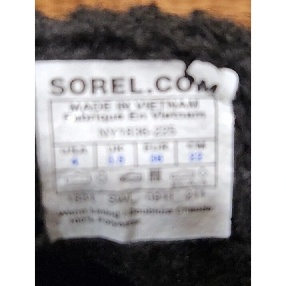 Kids Sorel Snow Boots‎ Tan Black Waterproof Winter Warm Lined Size 8